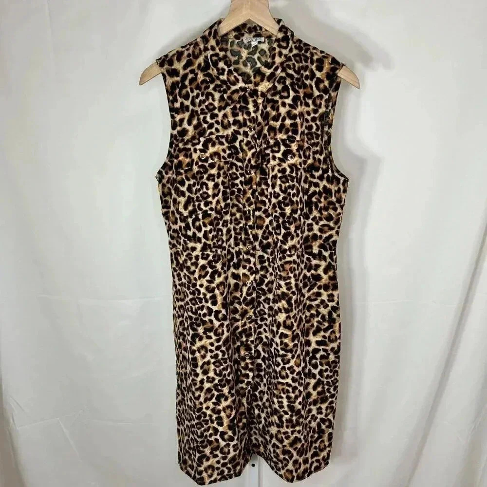 2/$30 Signify Size Large Leopard Print Sleeveless Dress Party Animal Print Sexy